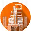 Icon representing a crane and building construction.