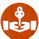 Icon representing a key being handed over.