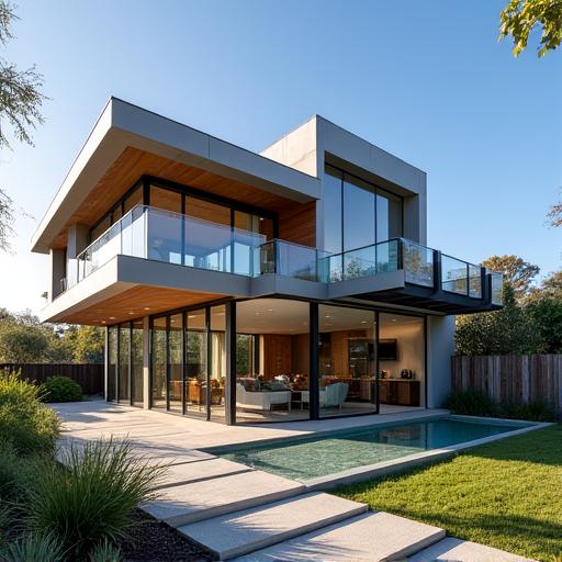 The Yarra Residence, a modern home with large glass windows.