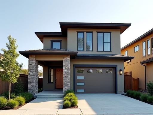 Exterior of a modern custom-built family home.